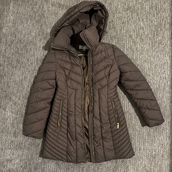 Women's Anne Klein Quilted Taupe Jacket - Picture 1 of 10